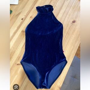 Yumiko Sarah Leotard - blue velvet (Pisces) - XL